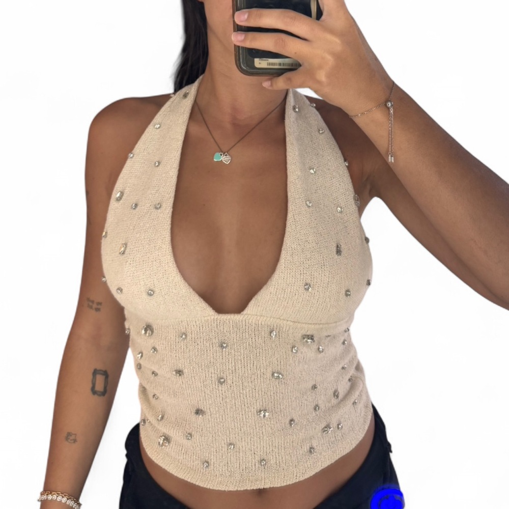 Zara beaded halter top
